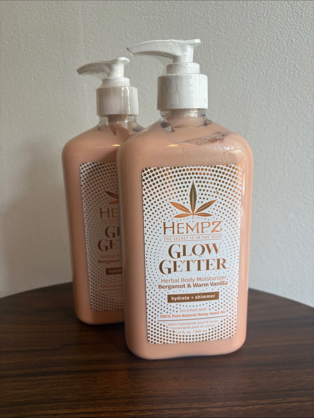 *2 PACK* Hempz Glow Getter Herbal Body Moisturizer - Peach